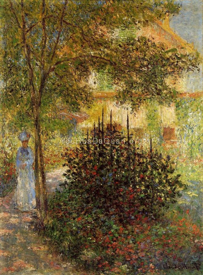 Camille Monet in the Garden at the House in Argenteuil - 克劳德·莫奈